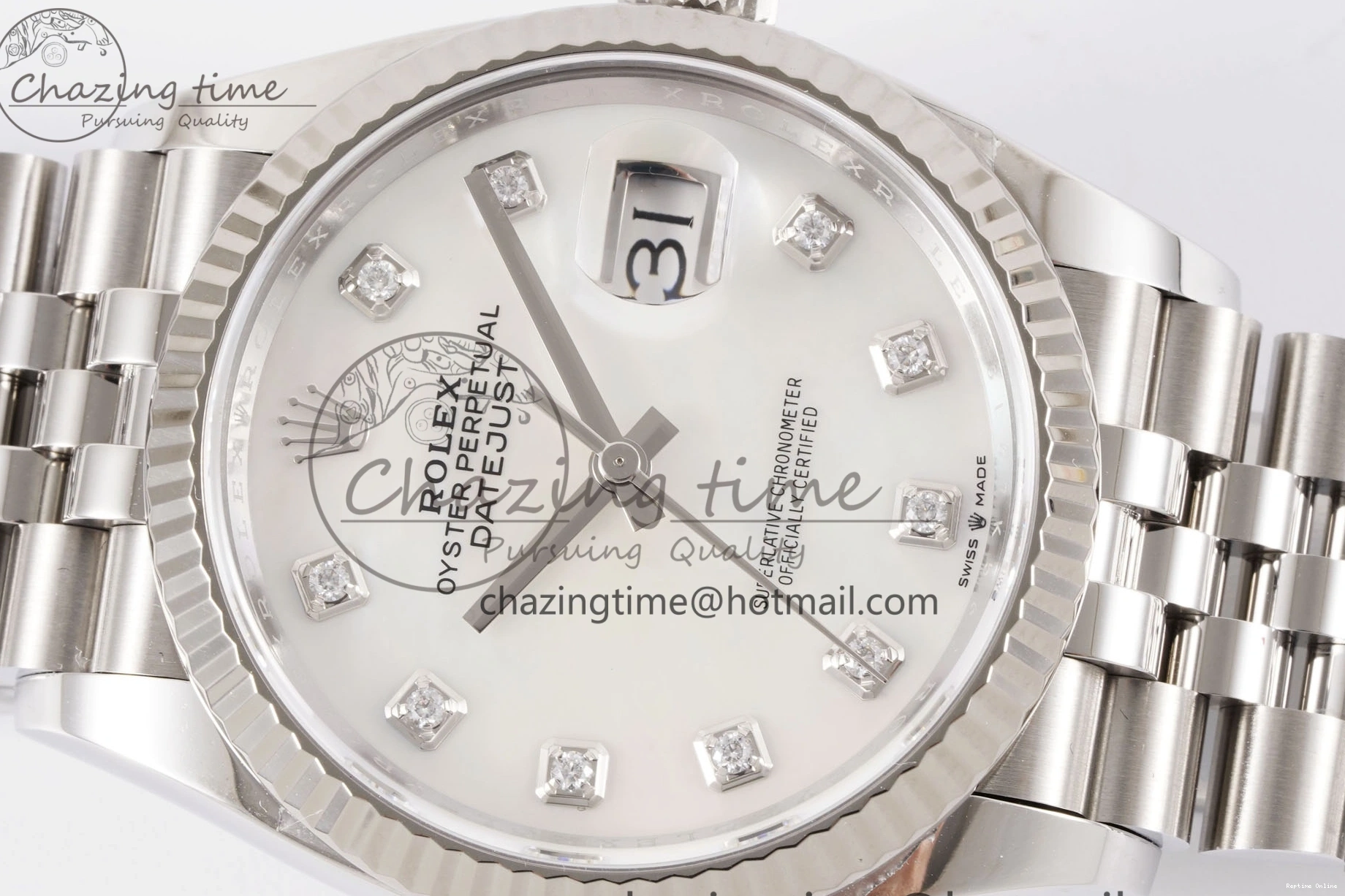 0419 DateJust 36 126234 Clean 1:1 Best Edition 904L Steel White MOP Diamonds Dial on Jubilee Bracelet VR Youthful 1992